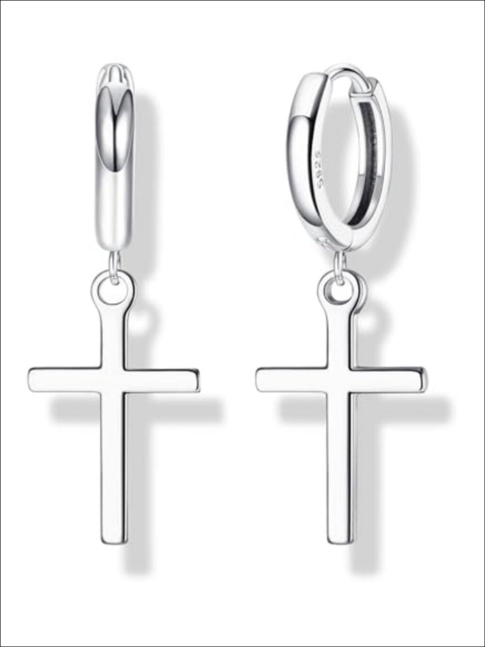 925 Sterling Silver Cross Dangle Dangle Earrings Hypoallergenic